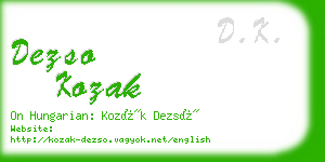 dezso kozak business card